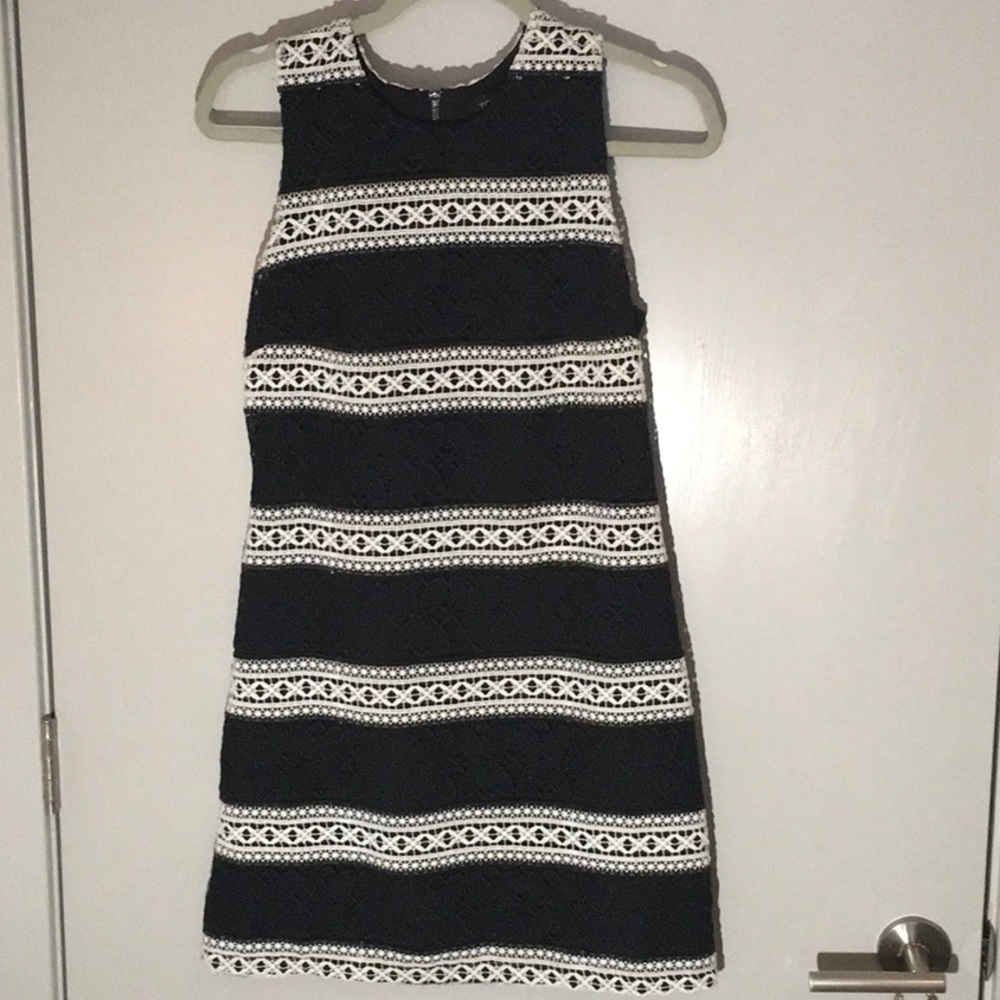 Topshop black and white stripped dress